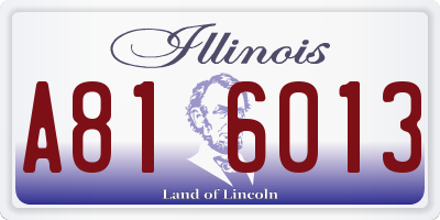 IL license plate A816013