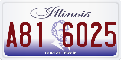 IL license plate A816025