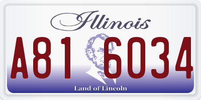 IL license plate A816034