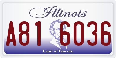 IL license plate A816036