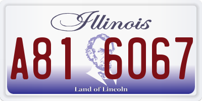 IL license plate A816067