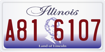 IL license plate A816107