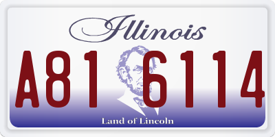 IL license plate A816114