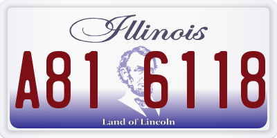 IL license plate A816118