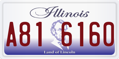 IL license plate A816160
