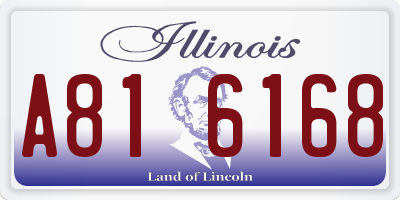 IL license plate A816168