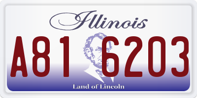 IL license plate A816203
