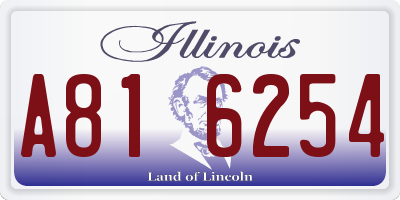 IL license plate A816254