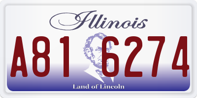 IL license plate A816274