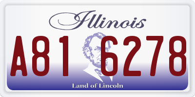 IL license plate A816278