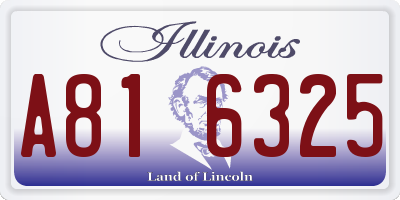 IL license plate A816325