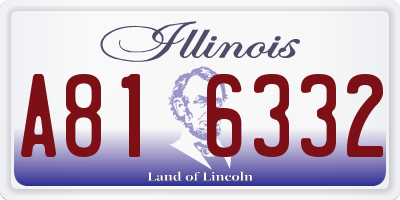 IL license plate A816332