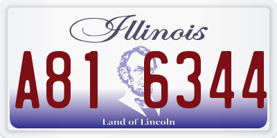 IL license plate A816344
