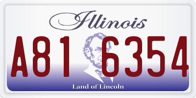 IL license plate A816354