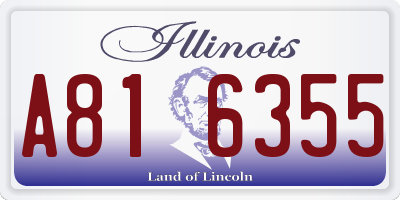 IL license plate A816355