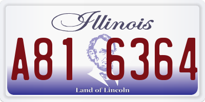 IL license plate A816364