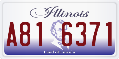 IL license plate A816371