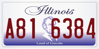IL license plate A816384