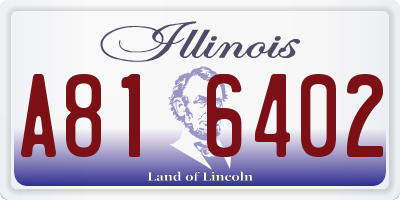 IL license plate A816402