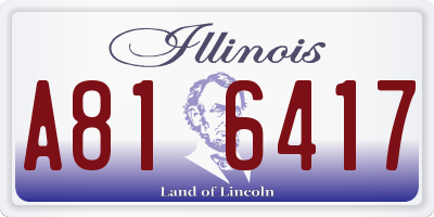 IL license plate A816417