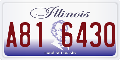 IL license plate A816430