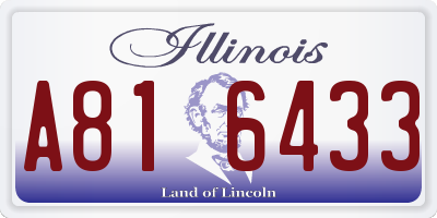 IL license plate A816433