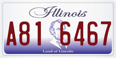 IL license plate A816467
