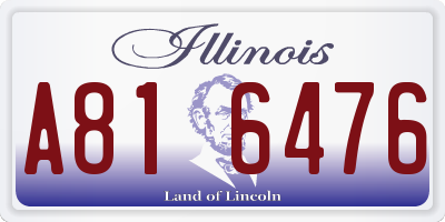 IL license plate A816476