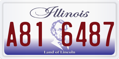 IL license plate A816487