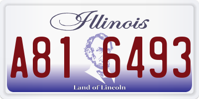 IL license plate A816493