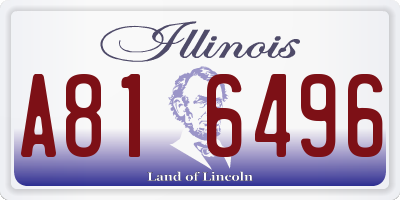 IL license plate A816496