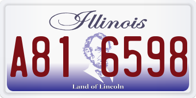 IL license plate A816598