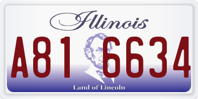 IL license plate A816634