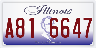 IL license plate A816647