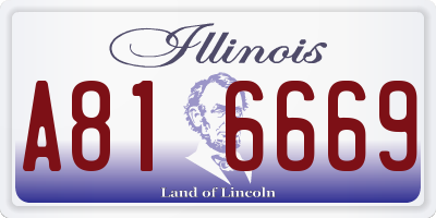 IL license plate A816669