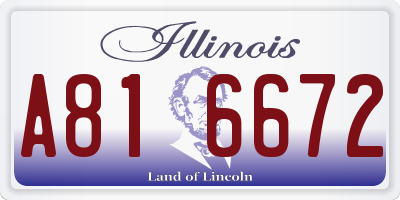 IL license plate A816672