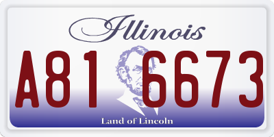 IL license plate A816673