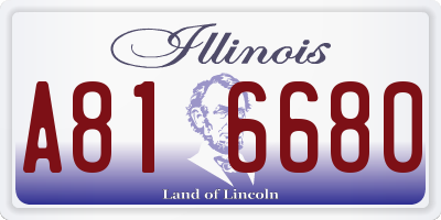 IL license plate A816680