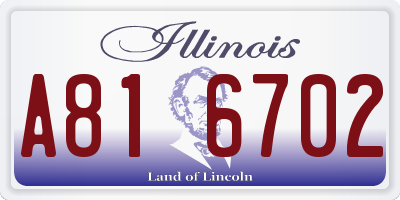IL license plate A816702