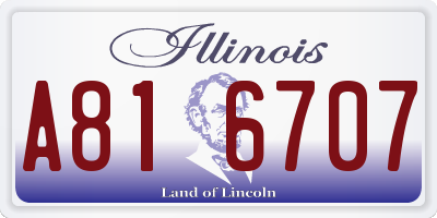IL license plate A816707