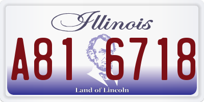 IL license plate A816718
