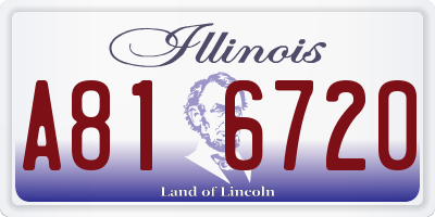 IL license plate A816720