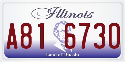 IL license plate A816730
