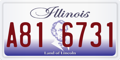 IL license plate A816731