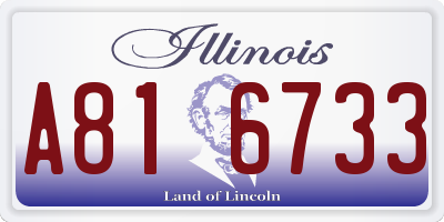 IL license plate A816733