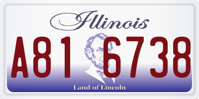 IL license plate A816738