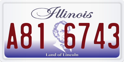 IL license plate A816743