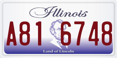 IL license plate A816748