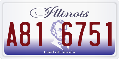 IL license plate A816751
