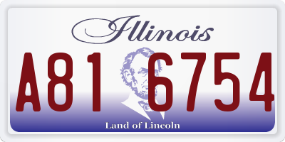 IL license plate A816754